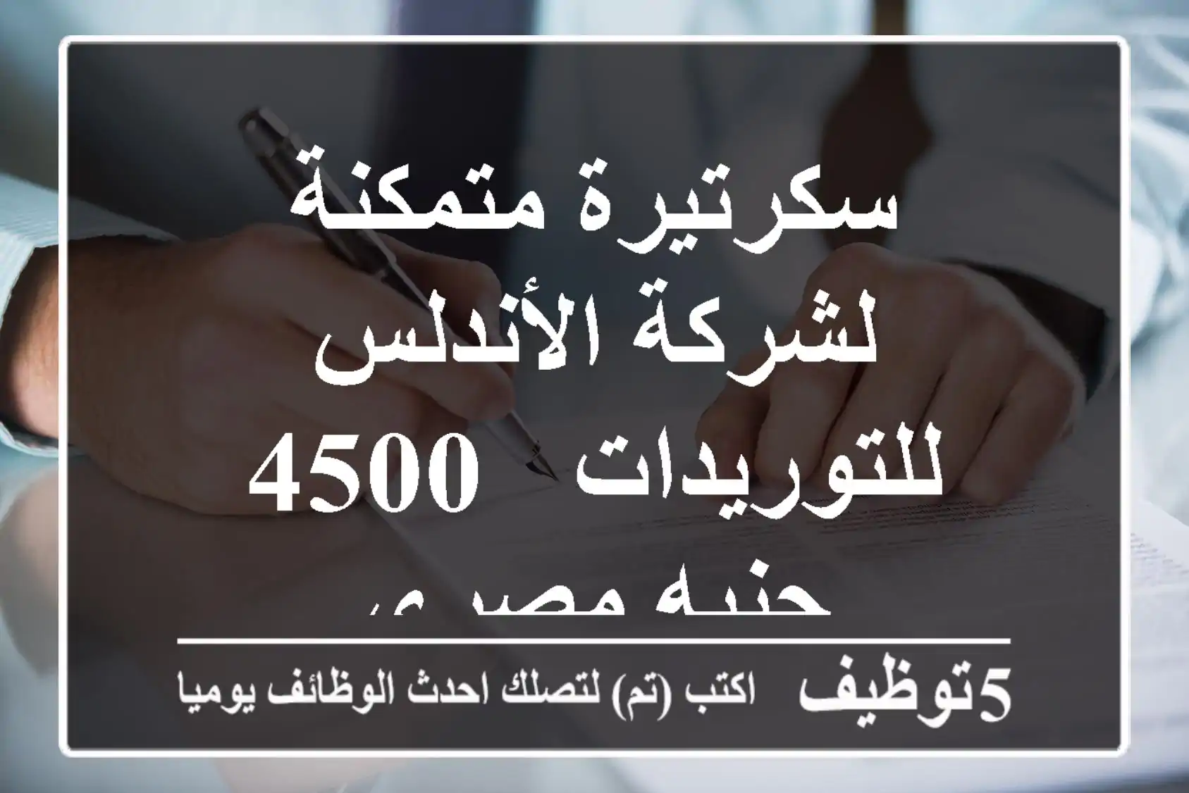 سكرتيرة متمكنة لشركة الأندلس للتوريدات - 4500 جنيه مصري