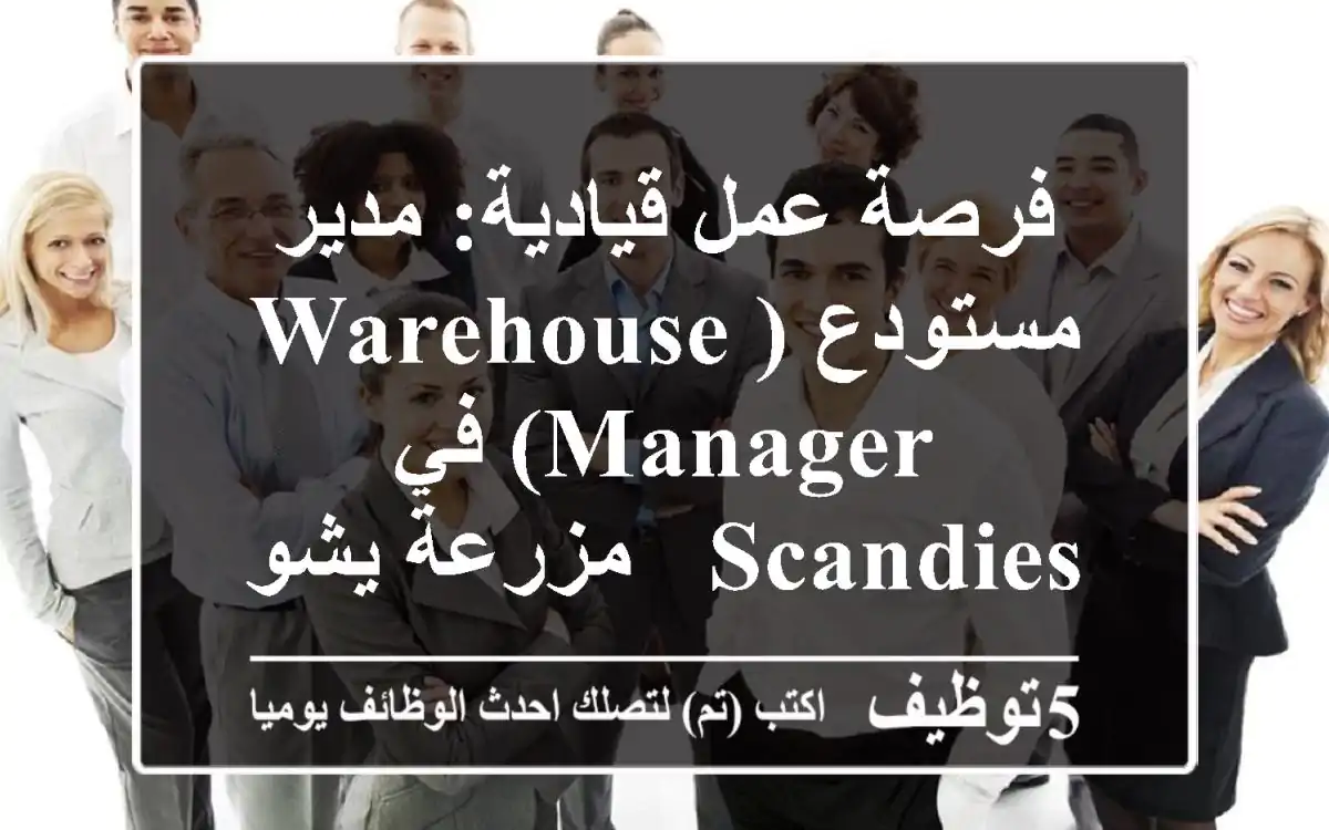 فرصة عمل قيادية: مدير مستودع (Warehouse Manager) في Scandies - مزرعة يشوع، المتن، لبنان