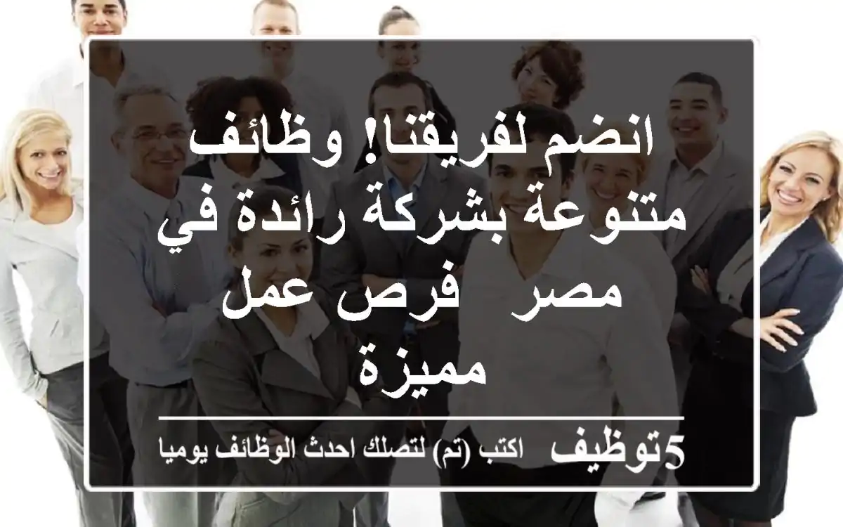 انضم لفريقنا! وظائف متنوعة بشركة رائدة في مصر - فرص عمل مميزة