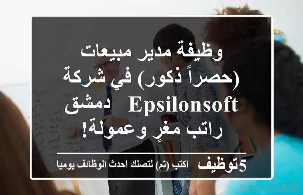 وظيفة مدير مبيعات (حصراً ذكور) في شركة Epsilonsoft - دمشق - راتب مغرٍ وعمولة!