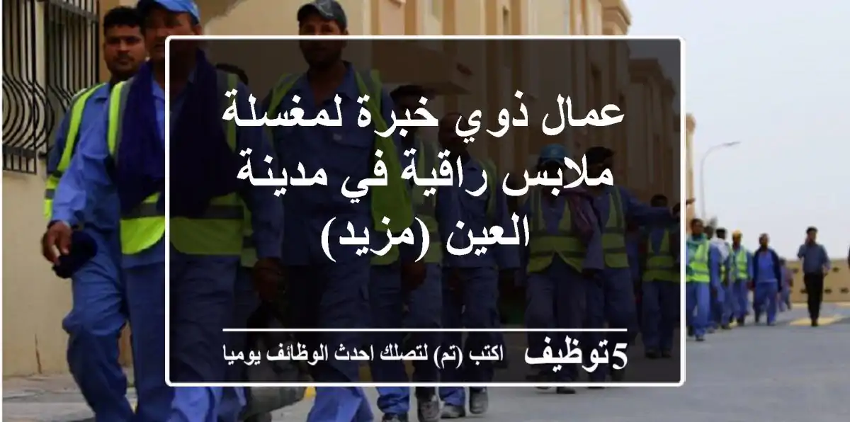 عمال ذوي خبرة لمغسلة ملابس راقية في مدينة العين (مزيد)