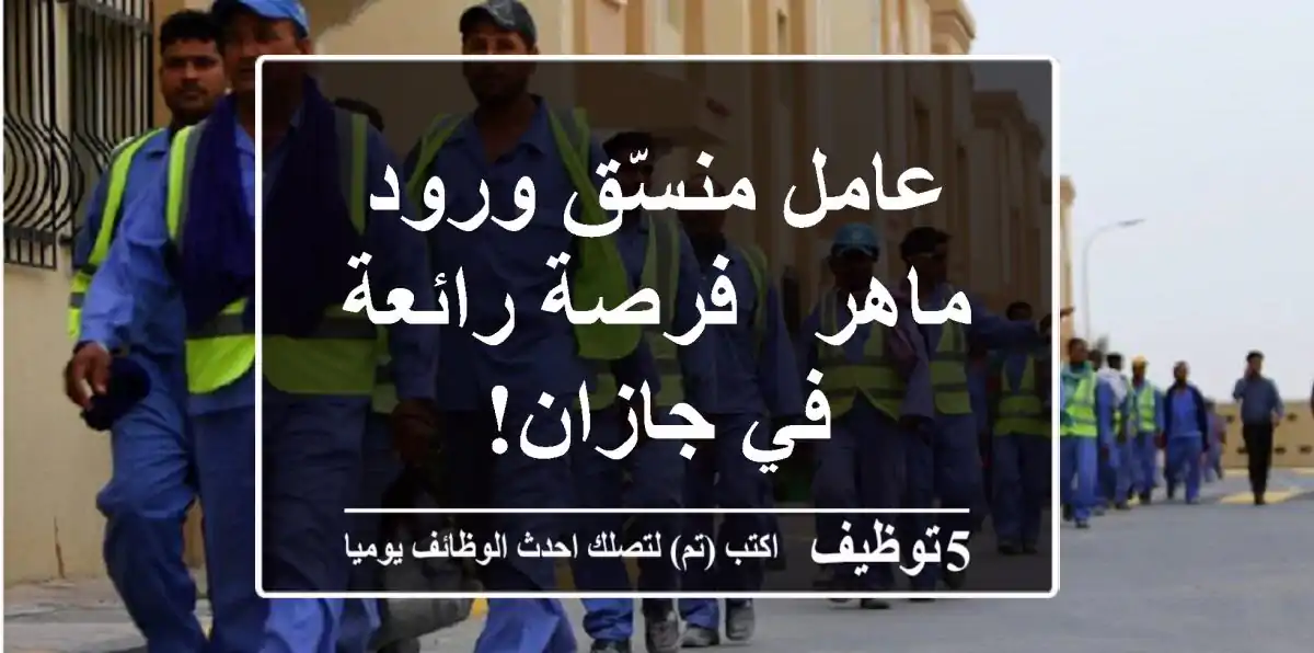 عامل منسّق ورود ماهر - فرصة رائعة في جازان!