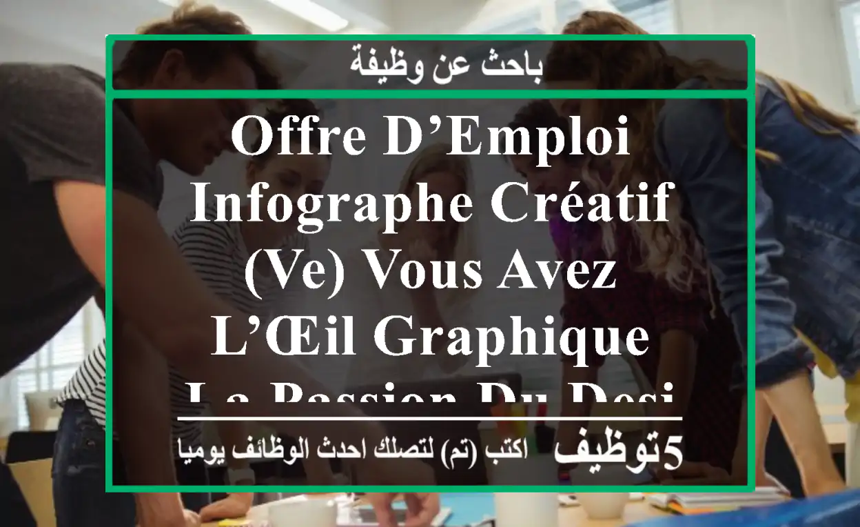 offre d’emploi infographe créatif(ve) vous avez l’œil graphique, la passion du design et une ...