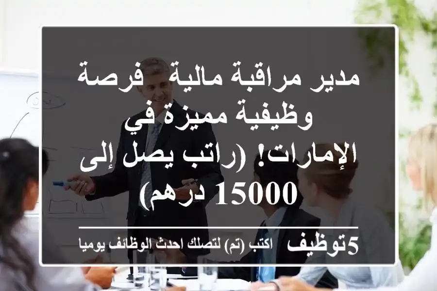 مدير مراقبة مالية - فرصة وظيفية مميزة في الإمارات! (راتب يصل إلى 15000 درهم)