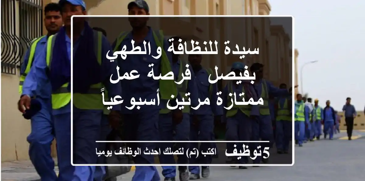 سيدة للنظافة والطهي بفيصل - فرصة عمل ممتازة مرتين أسبوعياً