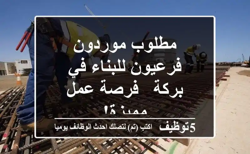 مطلوب موردون فرعيون للبناء في بركة - فرصة عمل مميزة!