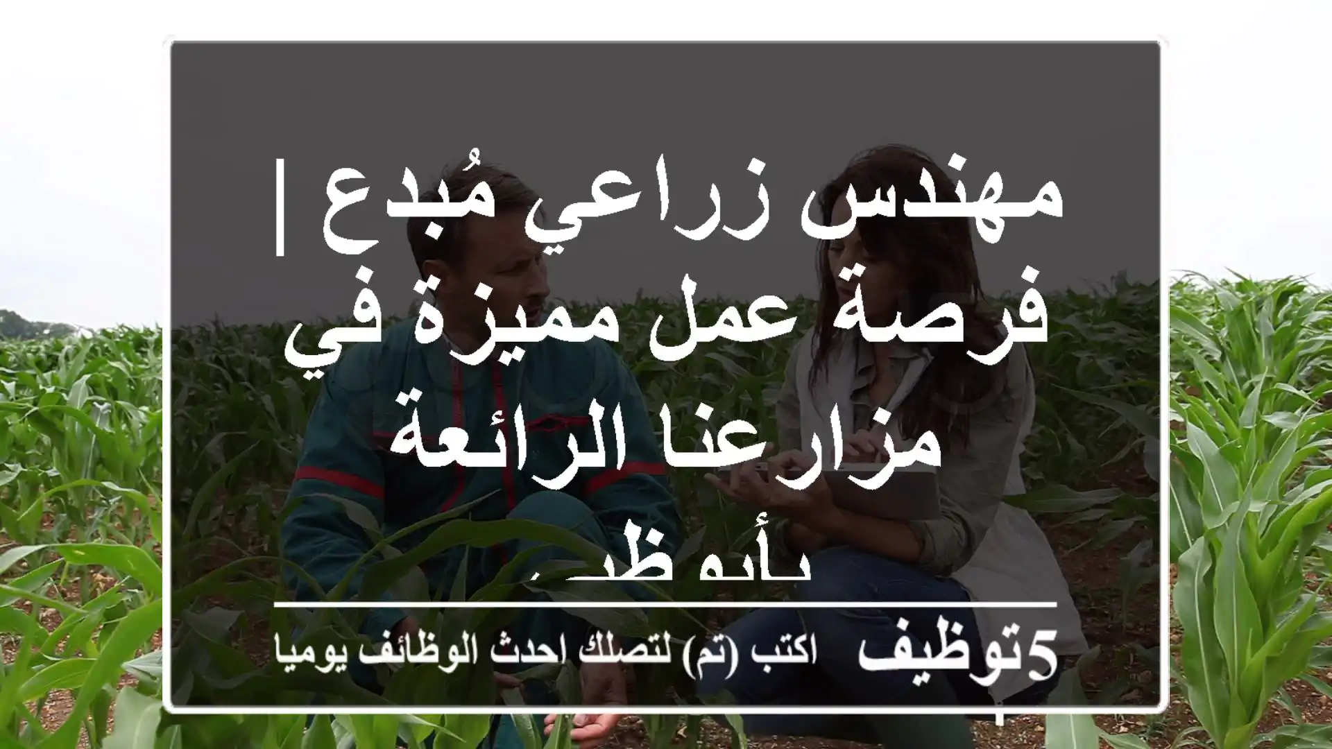 مهندس زراعي مُبدع | فرصة عمل مميزة في مزارعنا الرائعة بأبوظبي