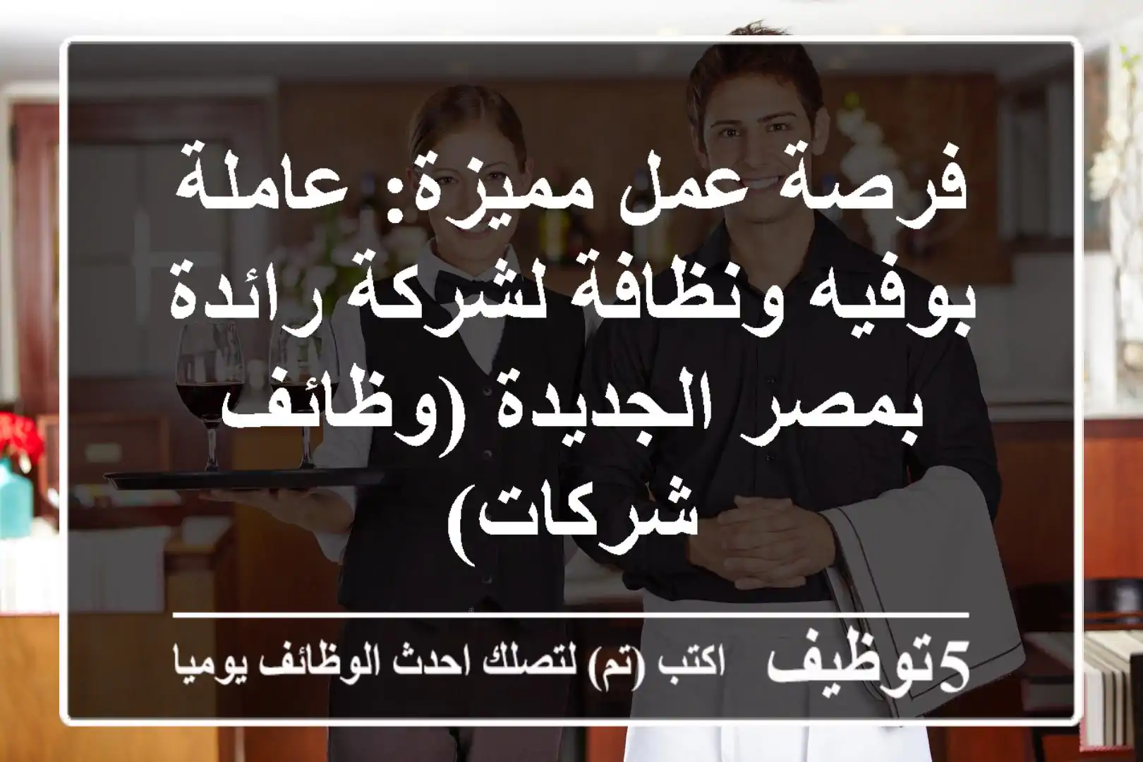 فرصة عمل مميزة: عاملة بوفيه ونظافة لشركة رائدة بمصر الجديدة (وظائف شركات)