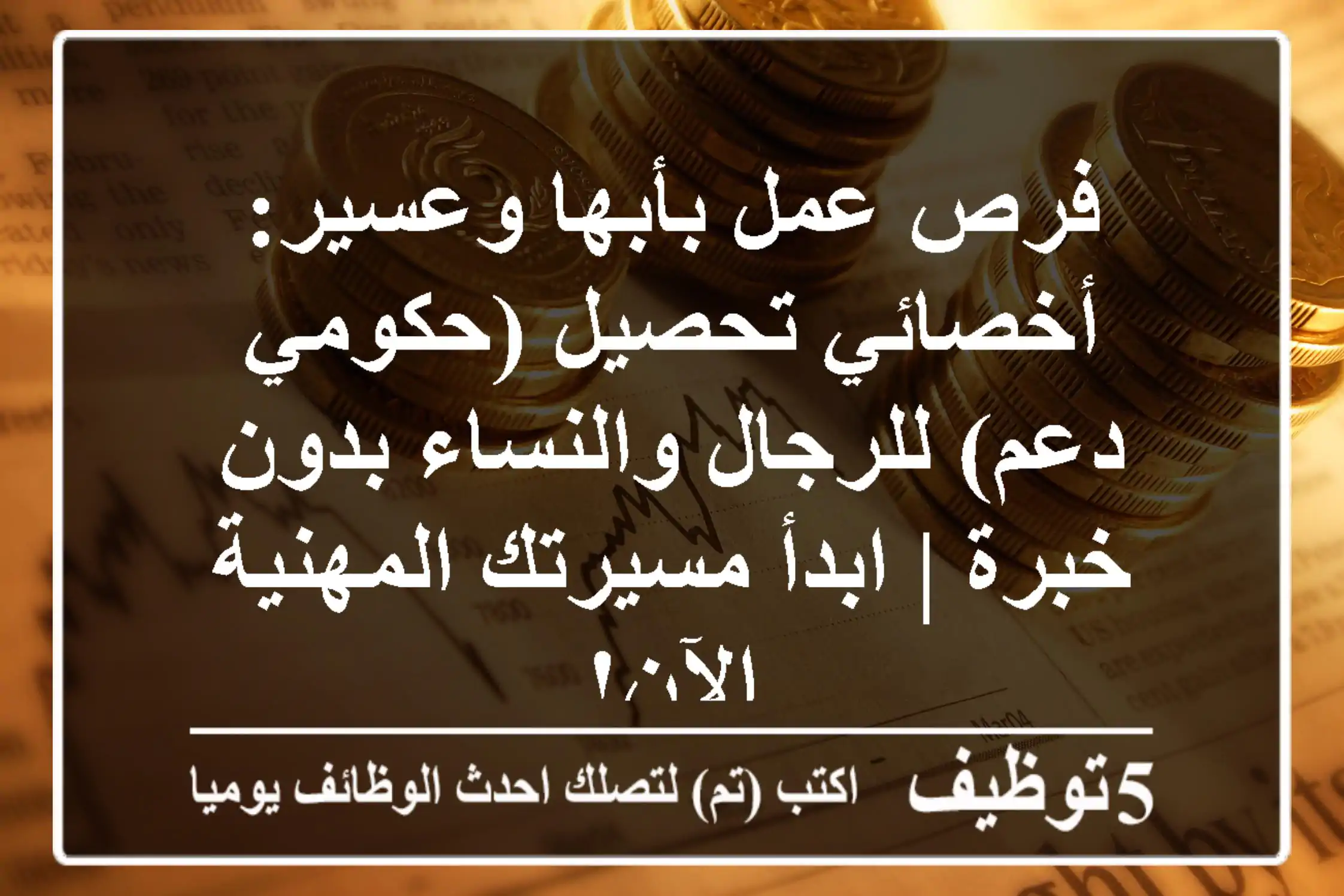فرص عمل بأبها وعسير: أخصائي تحصيل (حكومي / دعم) للرجال والنساء بدون خبرة | ابدأ مسيرتك المهنية الآن!