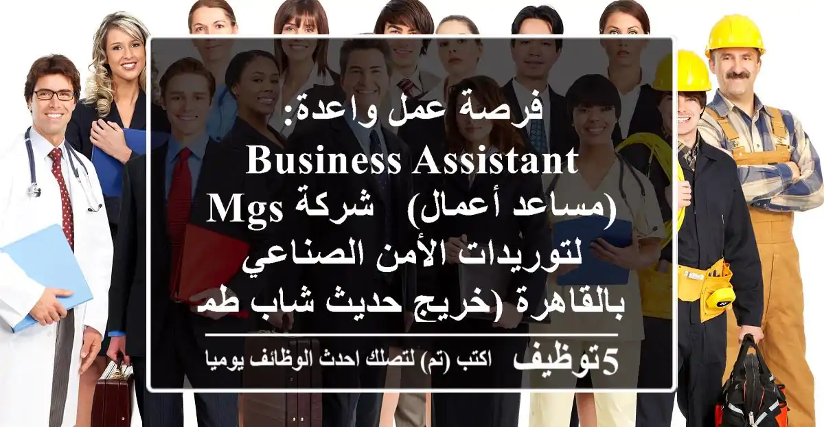 فرصة عمل واعدة: Business Assistant (مساعد أعمال) - شركة MGS لتوريدات الأمن الصناعي بالقاهرة (خريج حديث/شاب طموح)