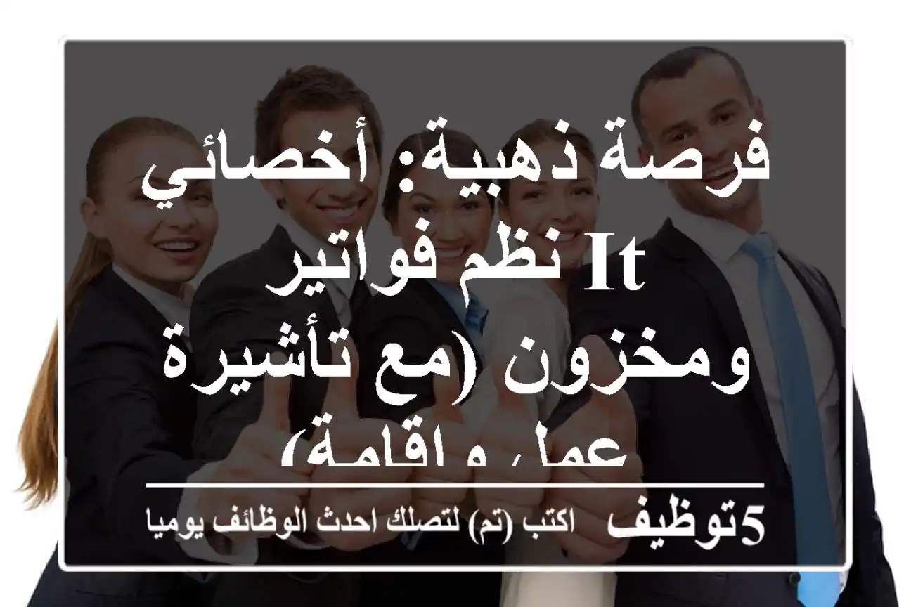 فرصة ذهبية: أخصائي IT نظم فواتير ومخزون (مع تأشيرة عمل وإقامة)