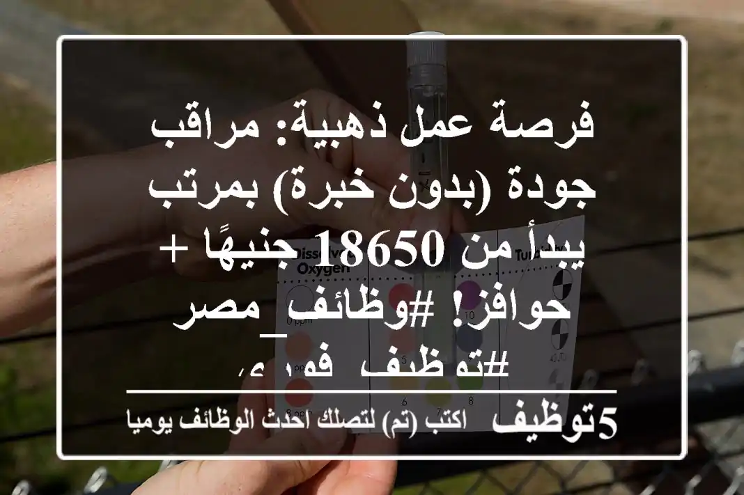 فرصة عمل ذهبية: مراقب جودة (بدون خبرة) بمرتب يبدأ من 18650 جنيهًا + حوافز! #وظائف_مصر #توظيف_فوري
