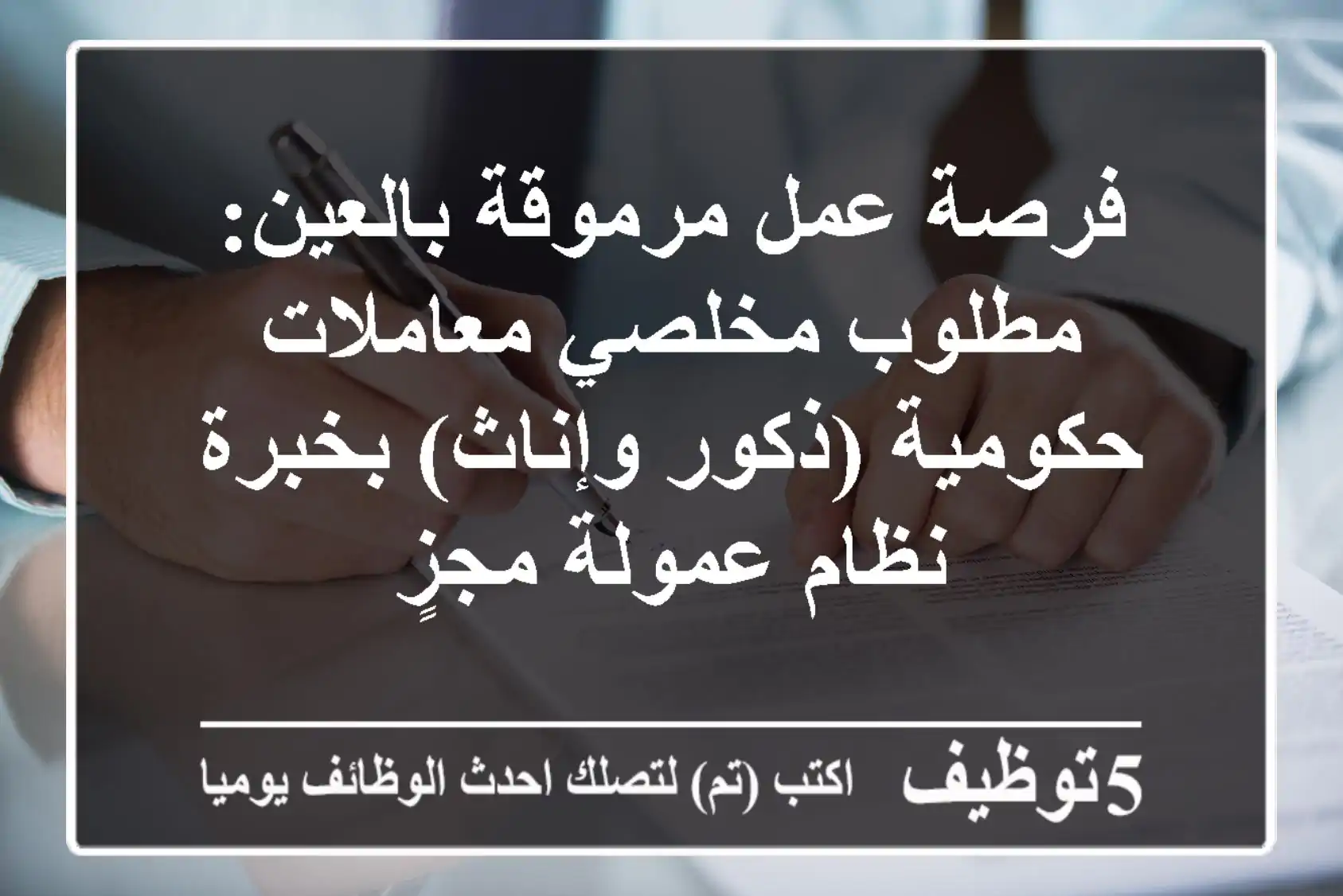 فرصة عمل مرموقة بالعين: مطلوب مخلصي معاملات حكومية (ذكور وإناث) بخبرة - نظام عمولة مجزٍ