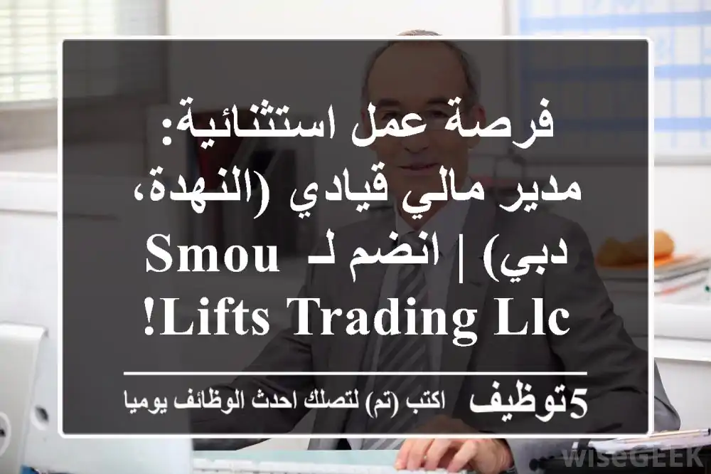 فرصة عمل استثنائية: مدير مالي قيادي (النهدة، دبي) | انضم لـ SMOU Lifts Trading LLC!