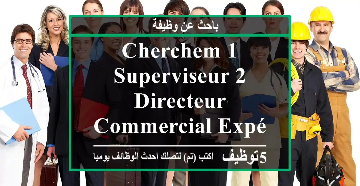 cherchem 1- superviseur 2- directeur commercial expérimenté & compétent qui auront comme tache ...