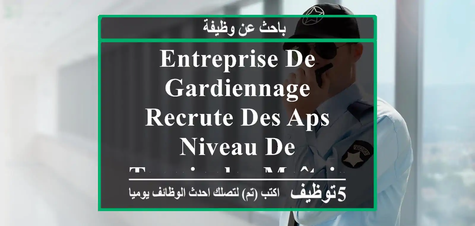 entreprise de gardiennage recrute des aps - niveau de terminale - maîtrise de la langue ...