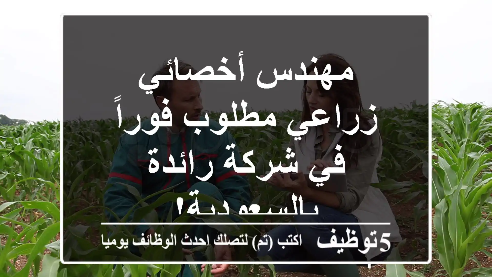 مهندس/أخصائي زراعي مطلوب فوراً في شركة رائدة بالسعودية!