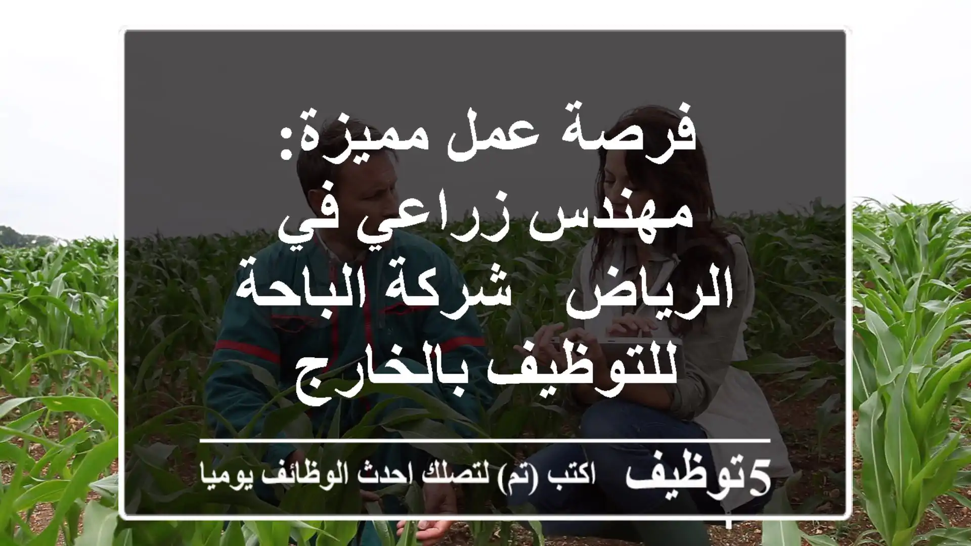 فرصة عمل مميزة: مهندس زراعي في الرياض - شركة الباحة للتوظيف بالخارج