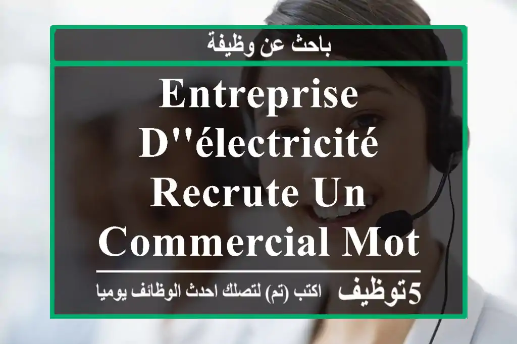 entreprise d'électricité recrute un commercial motivé et compétant pour son magasin situé à ...