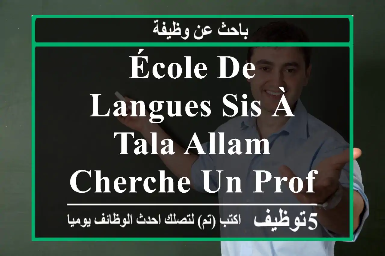école de langues sis à tala allam cherche un professeur d arabe pour programme d'été