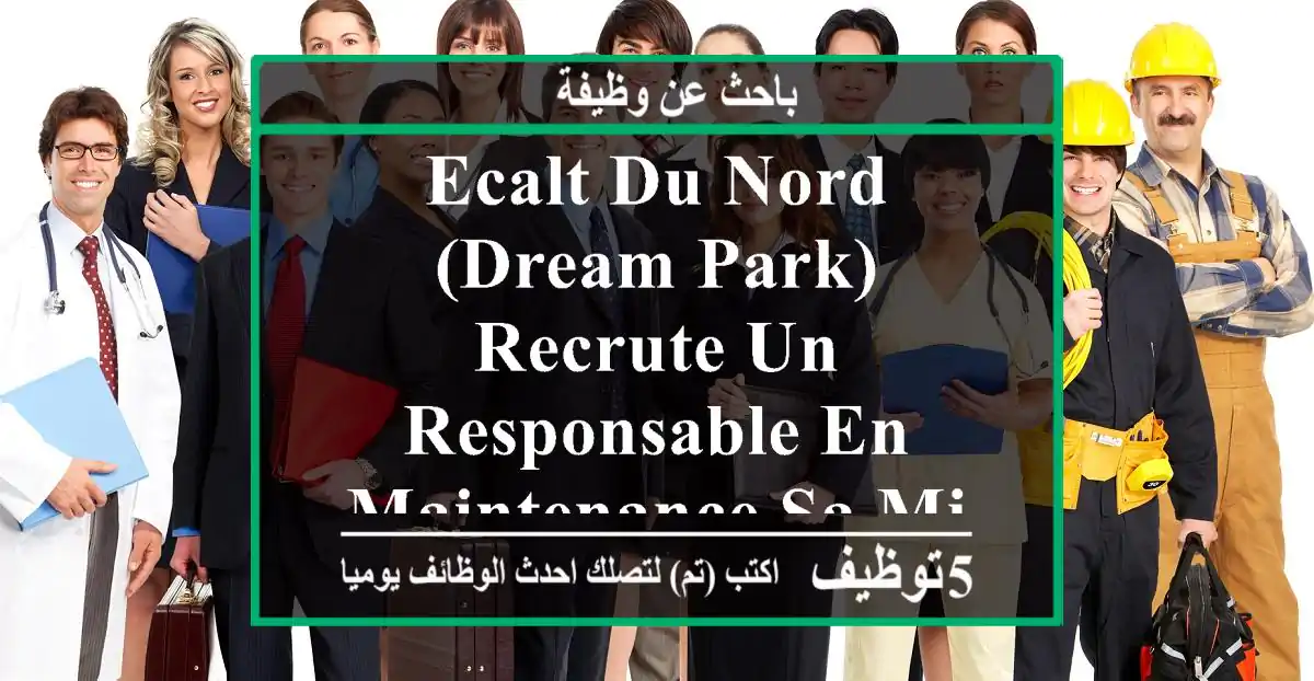 ecalt du nord (dream park) recrute un responsable en maintenance sa mission * optimise la ...