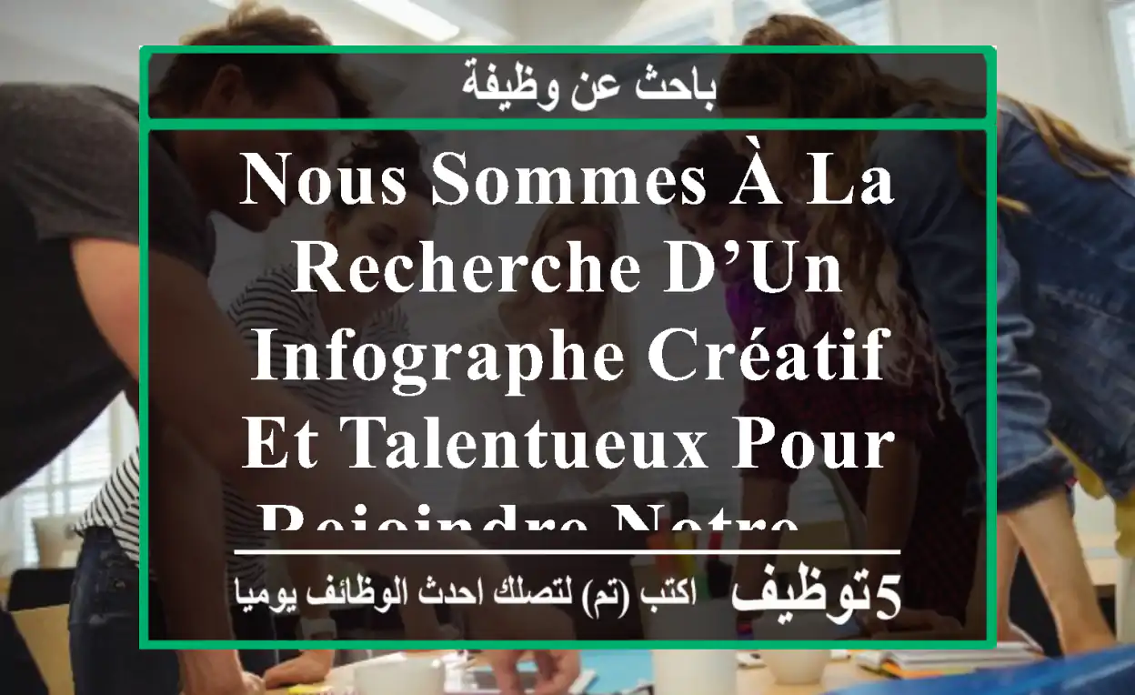 nous sommes à la recherche d’un infographe créatif et talentueux pour rejoindre notre ...