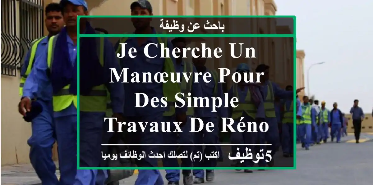 je cherche un manœuvre pour des simple travaux de rénovation ce qui est intéresser me contacte