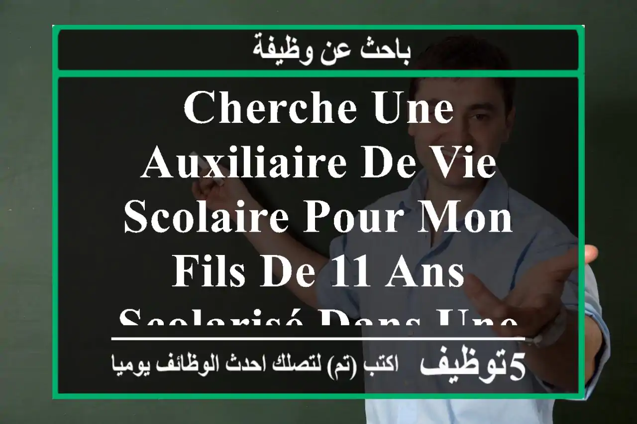 cherche une auxiliaire de vie scolaire pour mon fils de 11 ans, scolarisé dans une classe ...
