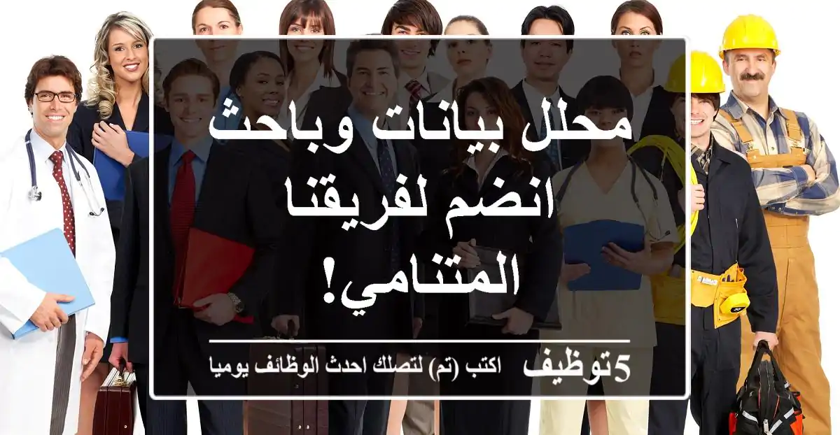 محلل بيانات وباحث  - انضم لفريقنا المتنامي!