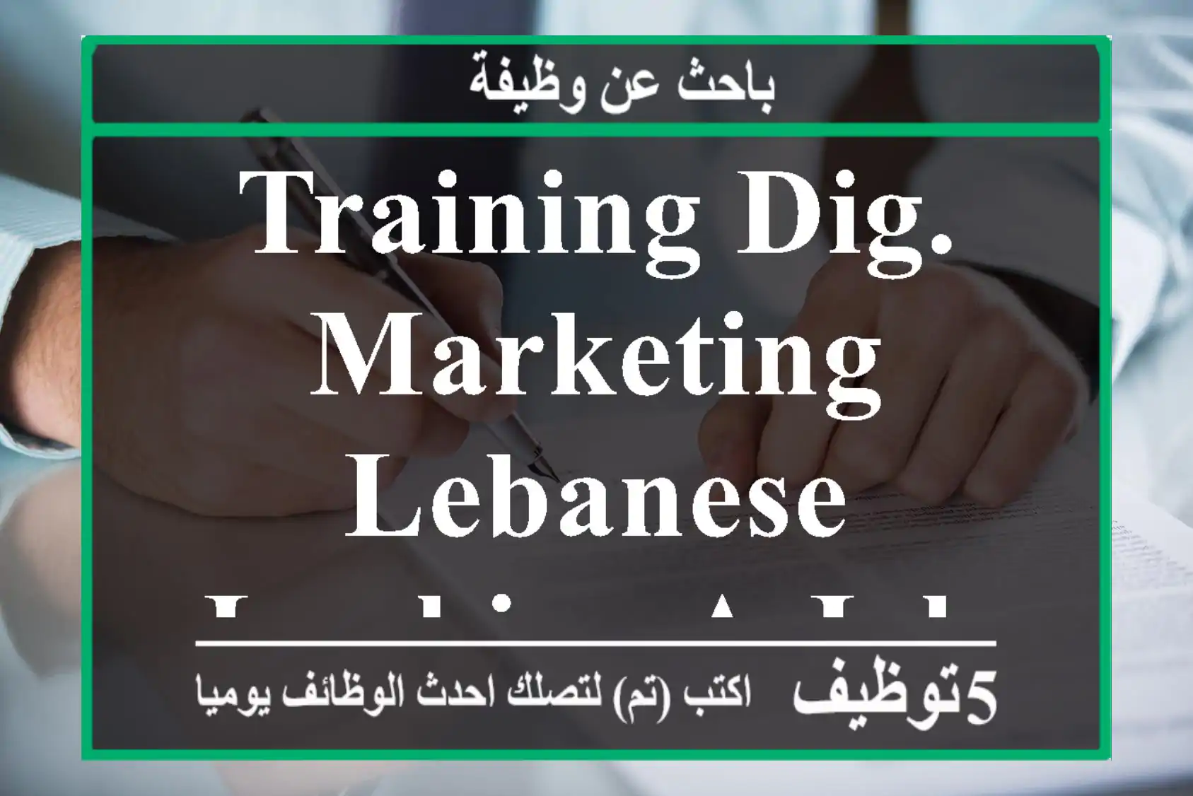 Training&Dig. Marketing Lebanese looking a Job