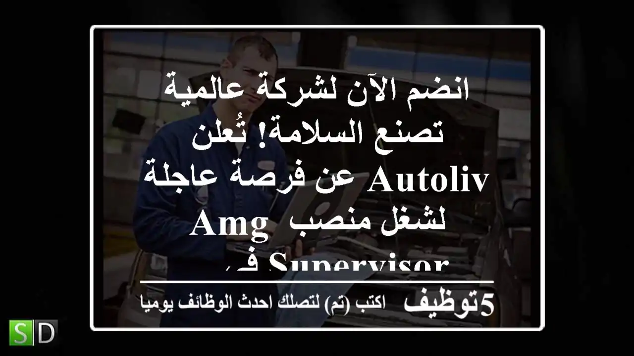 انضم الآن لشركة عالمية تصنع السلامة! تُعلن autoliv عن فرصة عاجلة لشغل منصب amg supervisor في ...