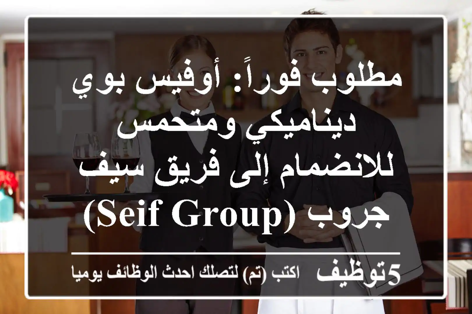 مطلوب فوراً: أوفيس بوي ديناميكي ومتحمس للانضمام إلى فريق سيف جروب (Seif Group)
